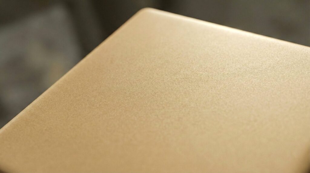 Close-up of the surface texture of a high-performance compostable, bio-based biocomposite material for circular packaging.