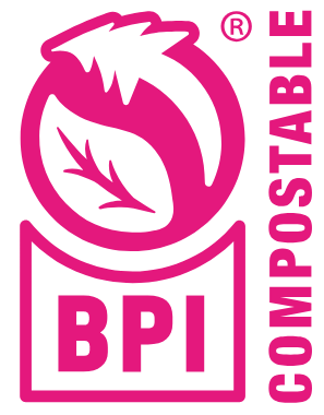 Marque BPI Certified compostable.