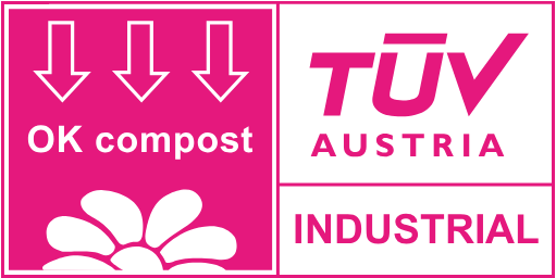 TÜV Austria 核發的 OK compost INDUSTRIAL 標章。